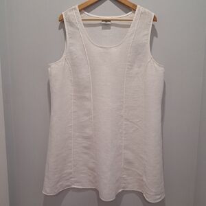 Click by CMC White Linen Coastal Grandma Cottagecore Cape Cod Tank Top XXL
